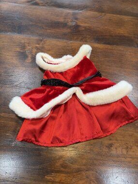 Build A Bear Santa Dress Mrs Claus Red Velvet Fur Trim Christmas Outfit Sparkle